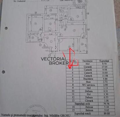 Basarabia- Chisinau 4 camere semidecomandate, et. 6, 80mp, 2 bai, bl.1980,